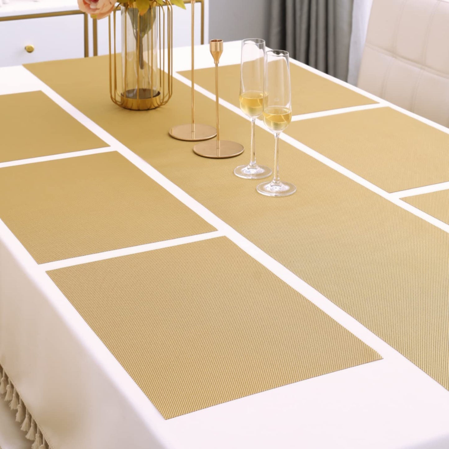 PVC Dining Table Mats, Golden