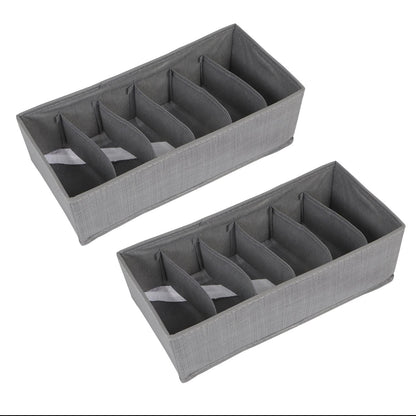 Non-Woven Fabric Undergarment Organizer Storage Box For Drawers Bra Panty Socks Tie Lingerie Organizer For Wardrobe, Grey