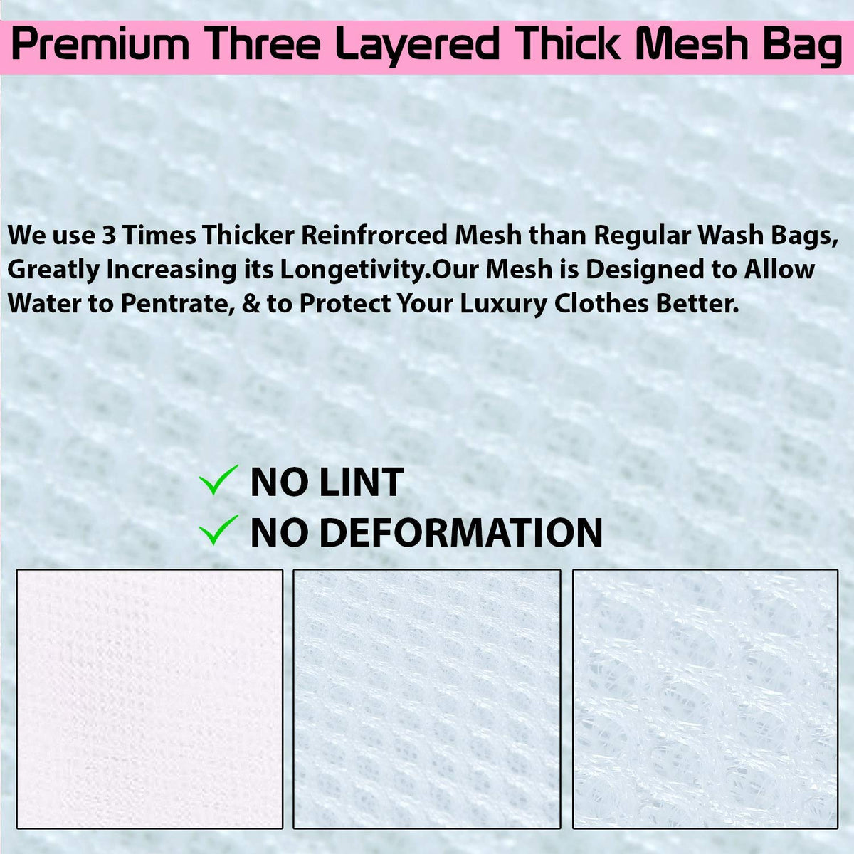 Dual Layered Mesh Bags for Laundry Clothes Washing Bags, Pack of 5