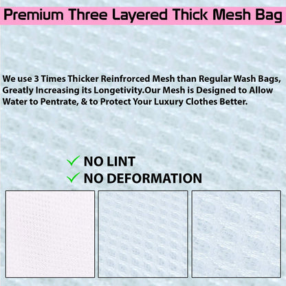 Dual Layered Mesh Bags for Laundry Clothes Washing Bags, Pack of 5