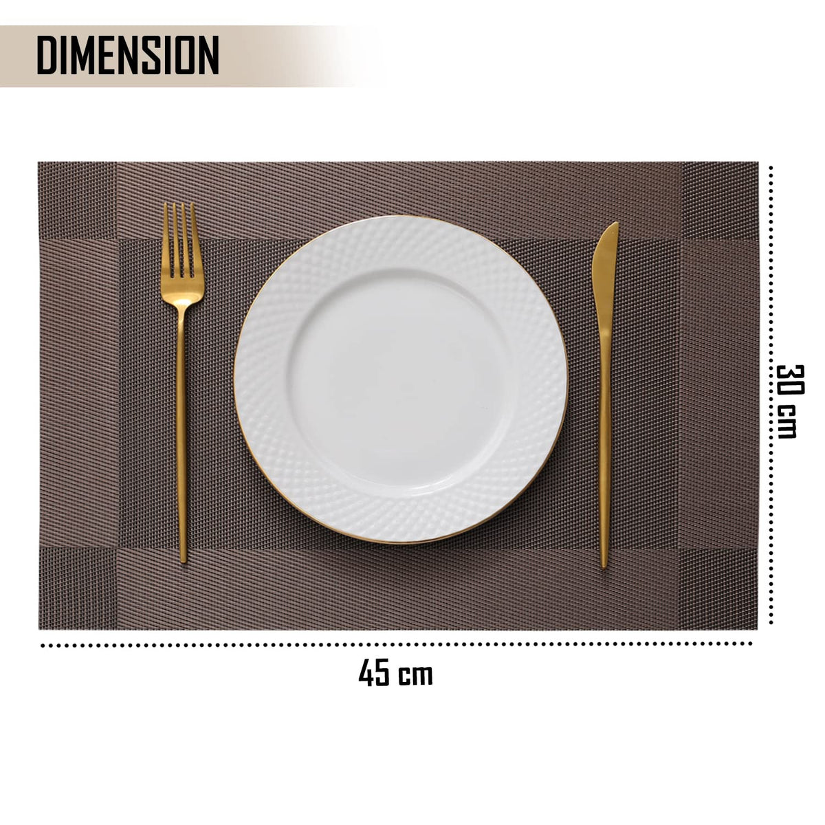 PVC Dining Table Mats, Dark Brown