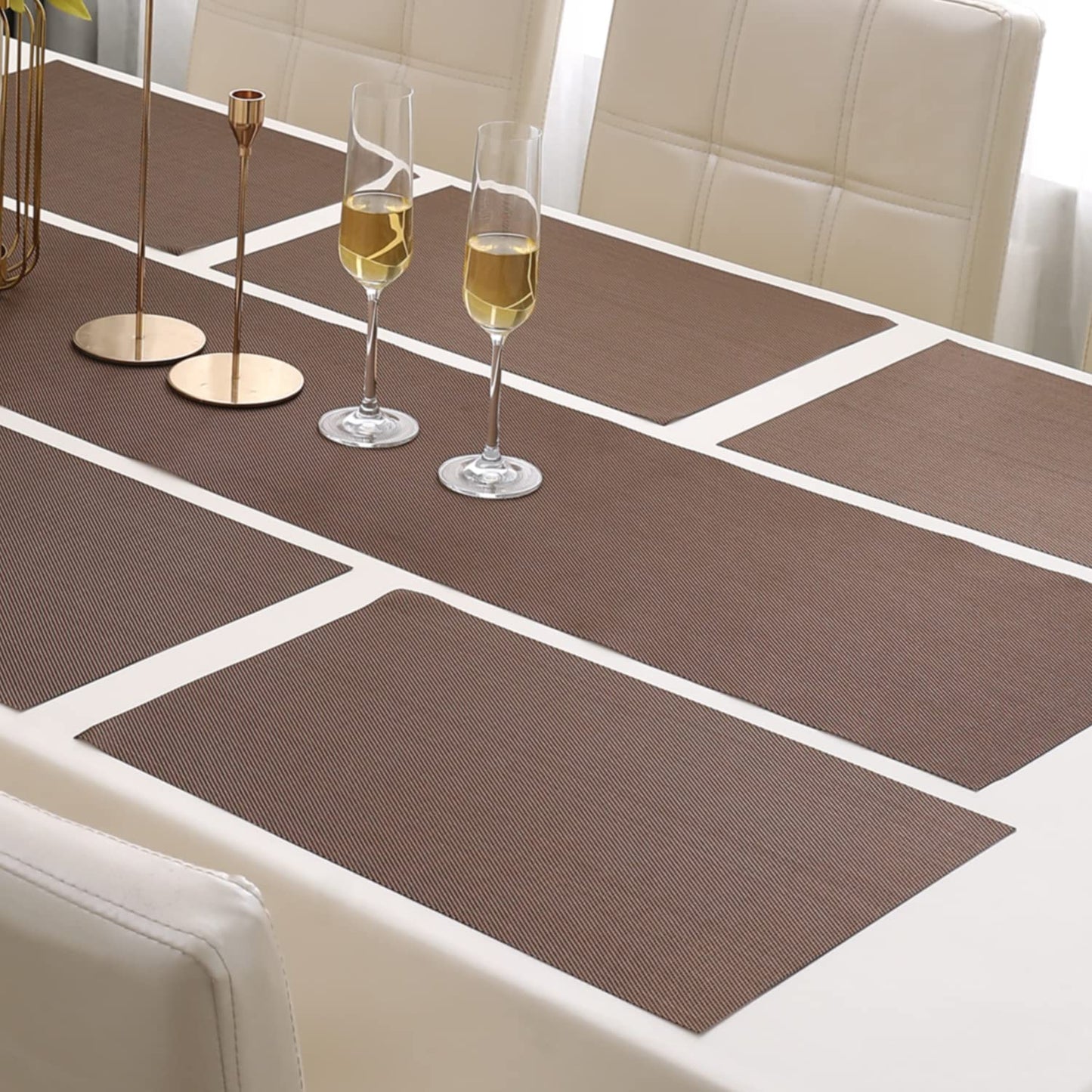 PVC Dining Table Mats, Brown