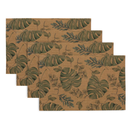 Botanical Tropic PVC Mats for Dining Table - Monstera Leaves