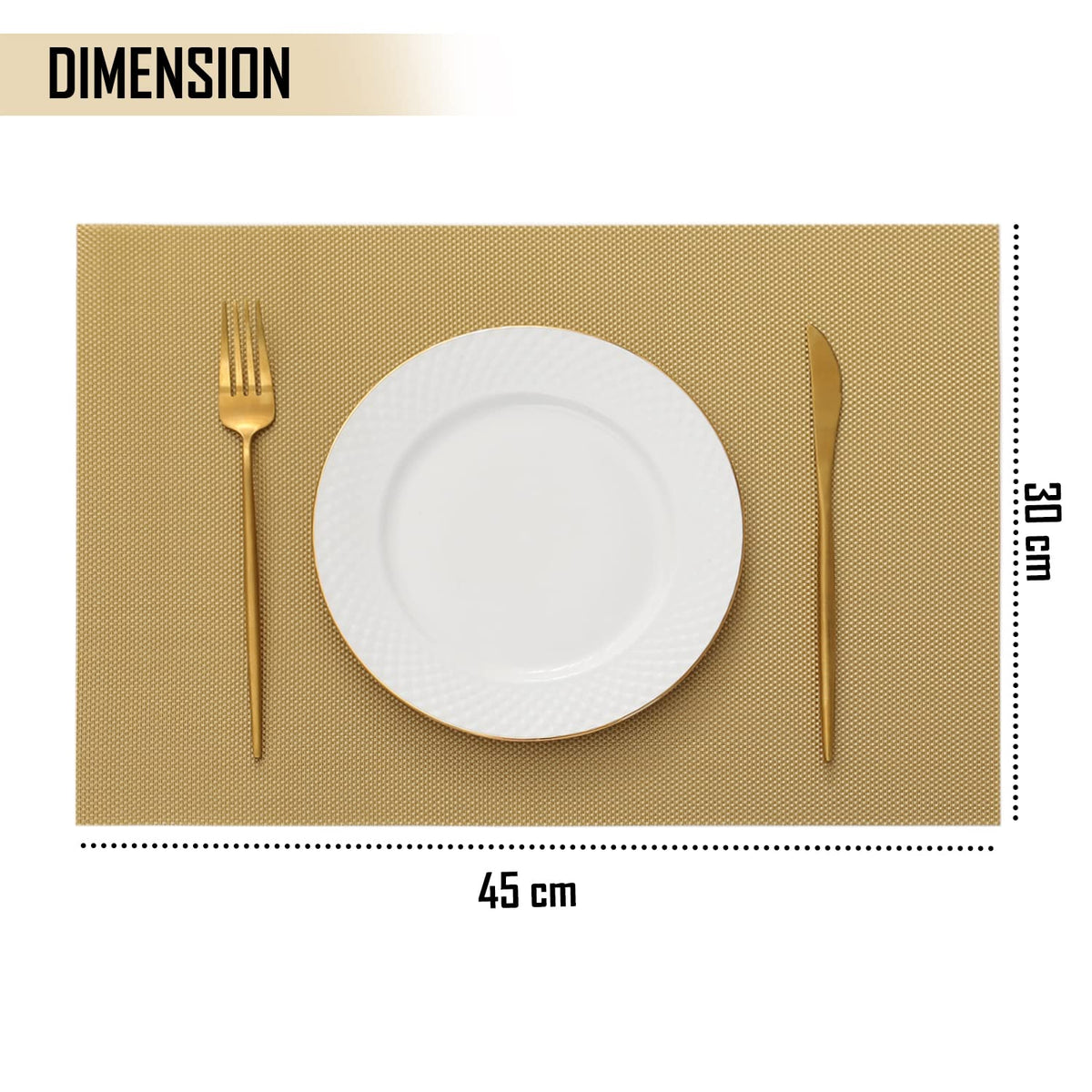 PVC Dining Table Mats, Golden