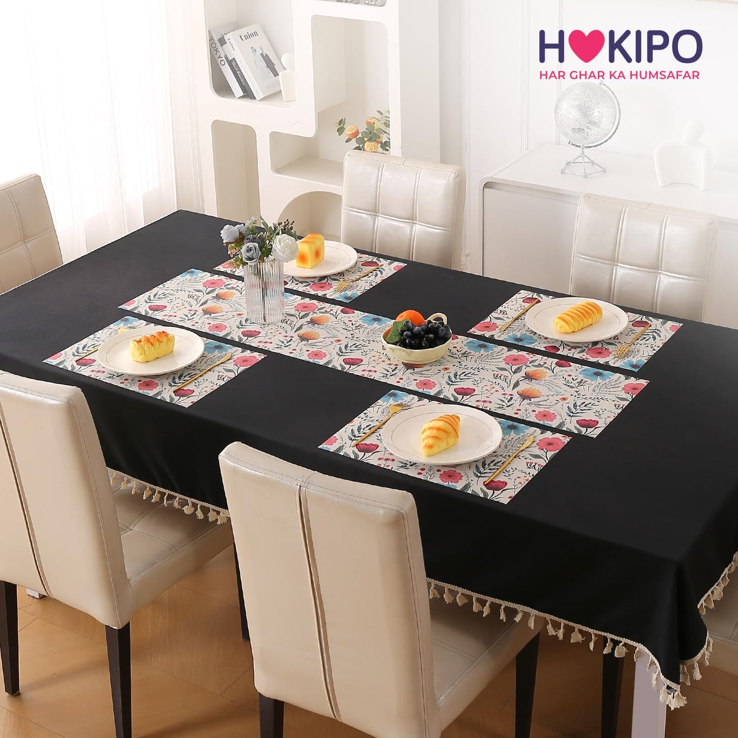 Artistic Flora PVC Washable Mats for Dining Table - Cosmos