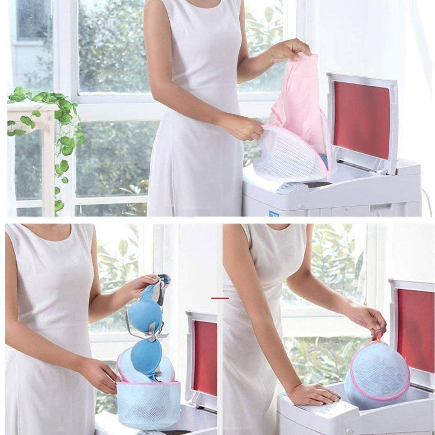 Mesh Laundry Clothes Washing Bag, Pack Of 4