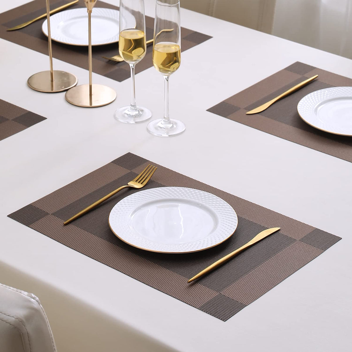PVC Dining Table Mats, Dark Brown