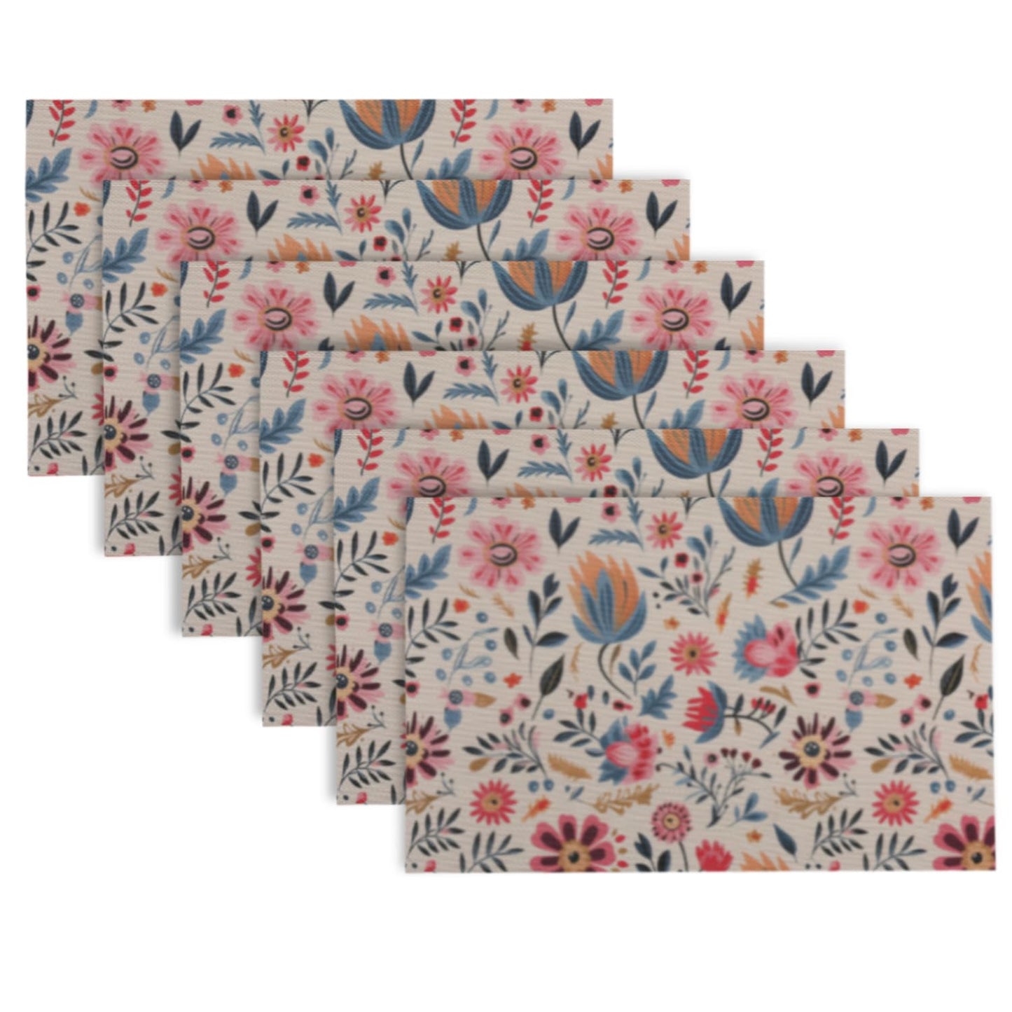 Artistic Flora PVC Washable Mats for Dining Table - Wild Daisies