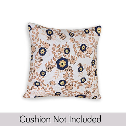 HOKIPO Printed Quilted Sofa Cushion Cover Pack of 2, Light Peach Candytuft