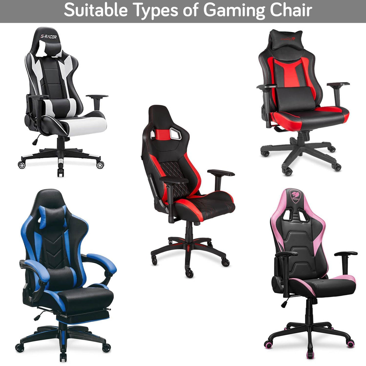 Gaming Chair Cover Stretchable Elastic Jacquard Computer Rotating Chair Seat Covers Slipcover, Pink