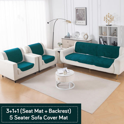 Quilt Classic 5-Seater Sofa Cover (3+1+1), Teal