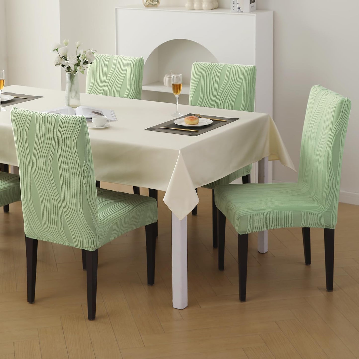 Nestiva Series Stretchable Knitting Jacquard Chair Cover - Pastel Green