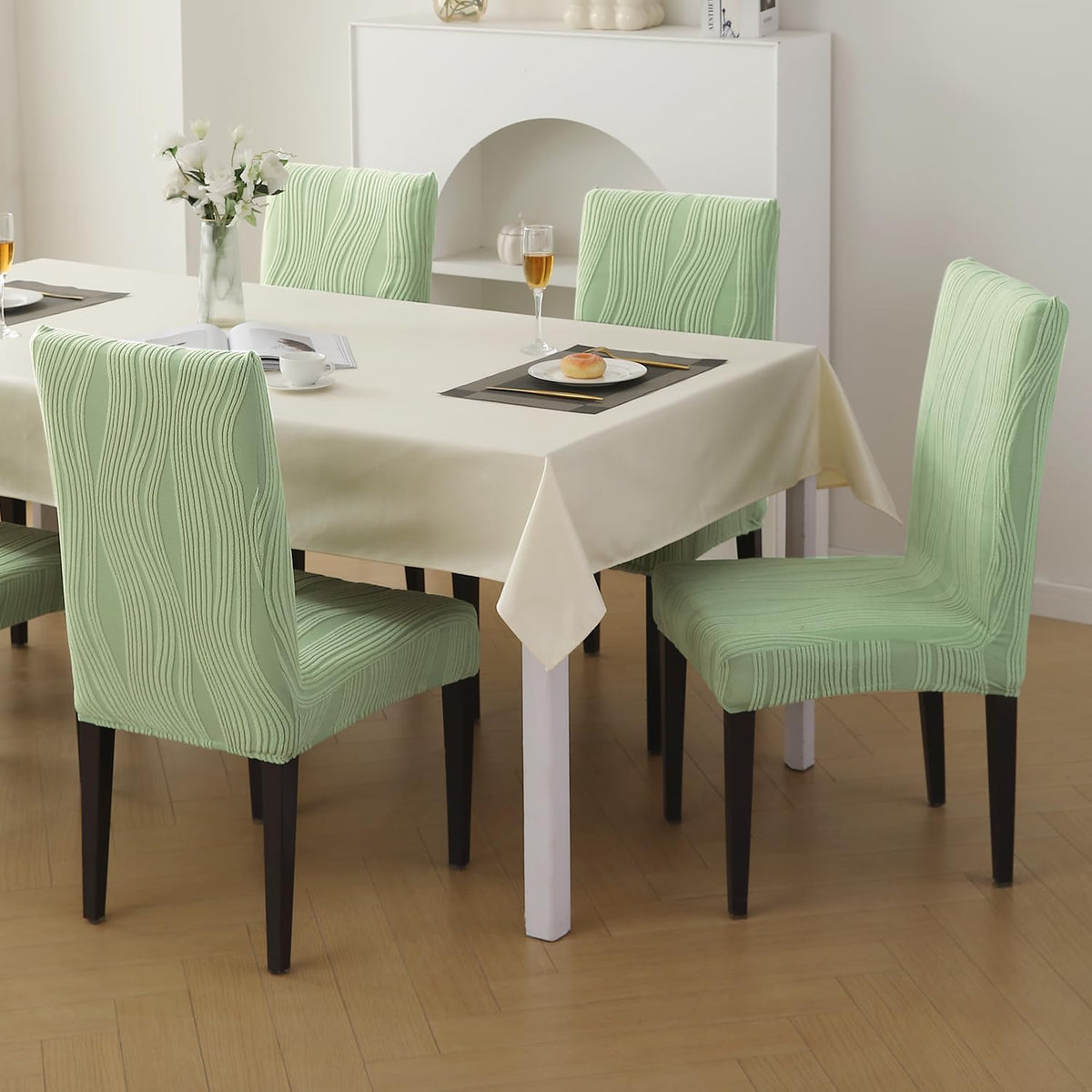 Nestiva Series Stretchable Knitting Jacquard Chair Cover - Pastel Green