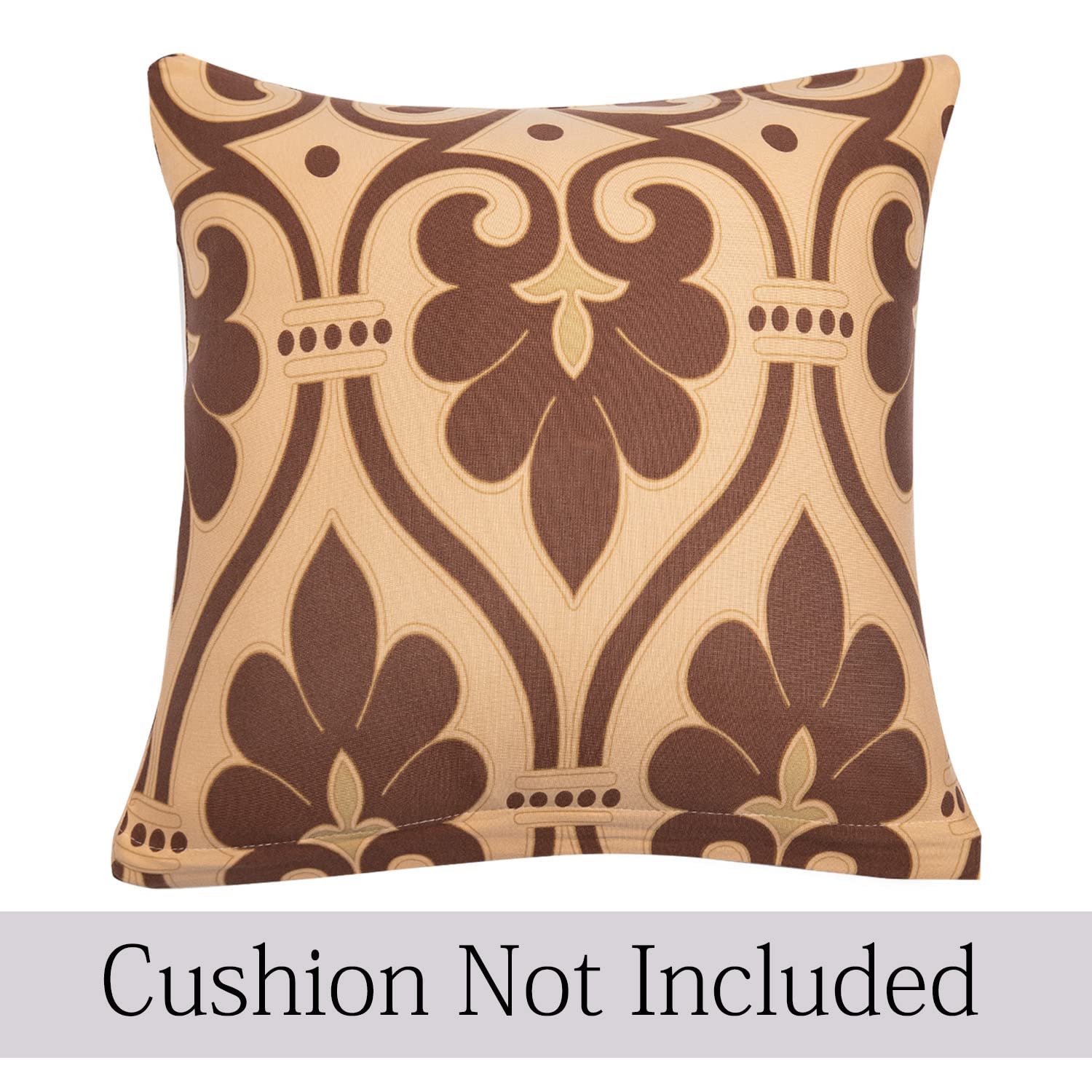 Elastic Stretchable Printed Sofa Cover and Cushion Cover, Beige Damask