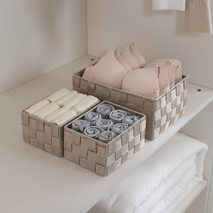 Nylon Storage Basket Desk Organizer, Beige