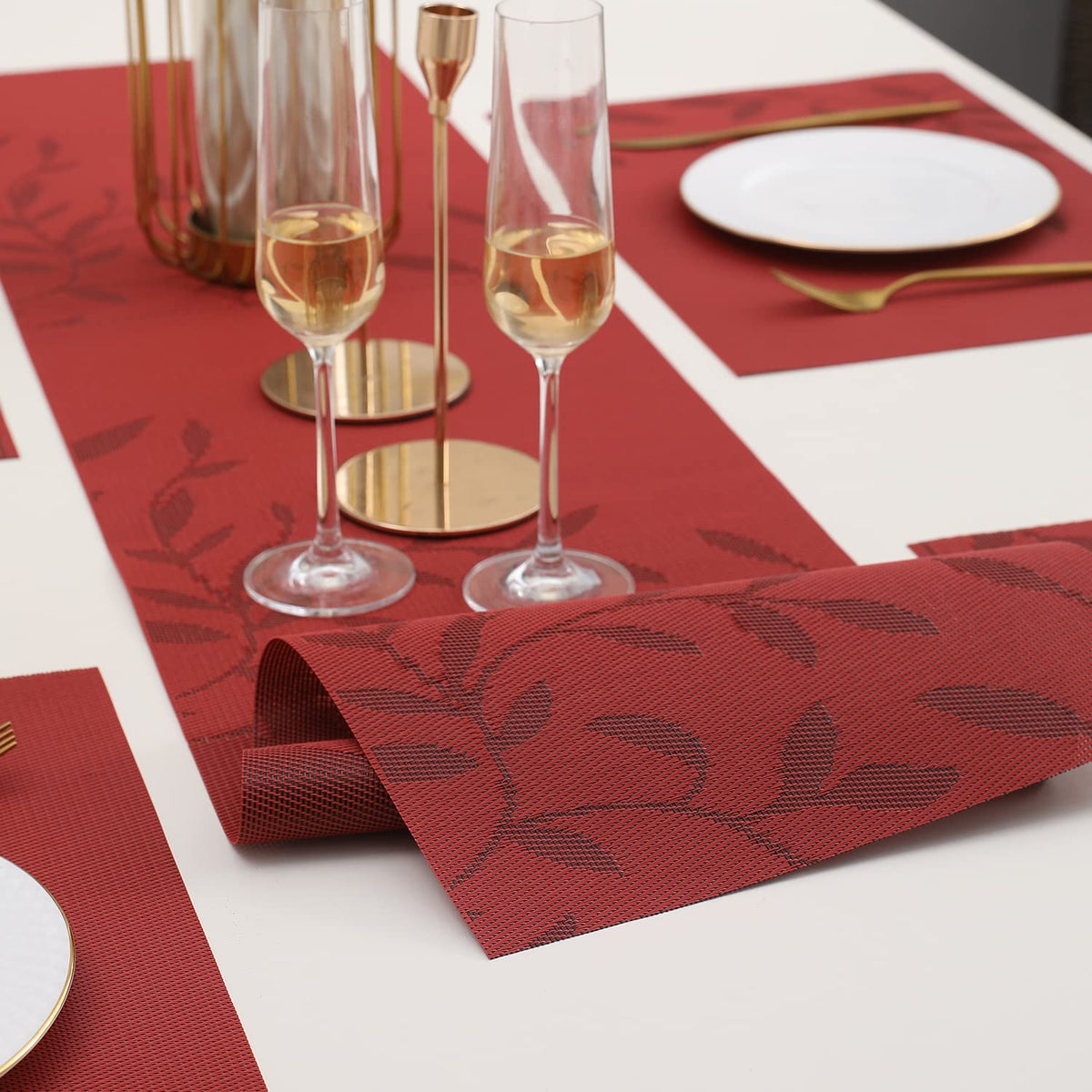 PVC Dining Table Mats, Red