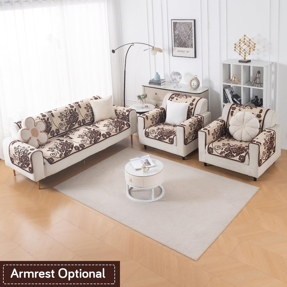 Woven Edit Chenille Jacquard Reversible 5-Seater Sofa Cover (3+1+1), Rustic Floral