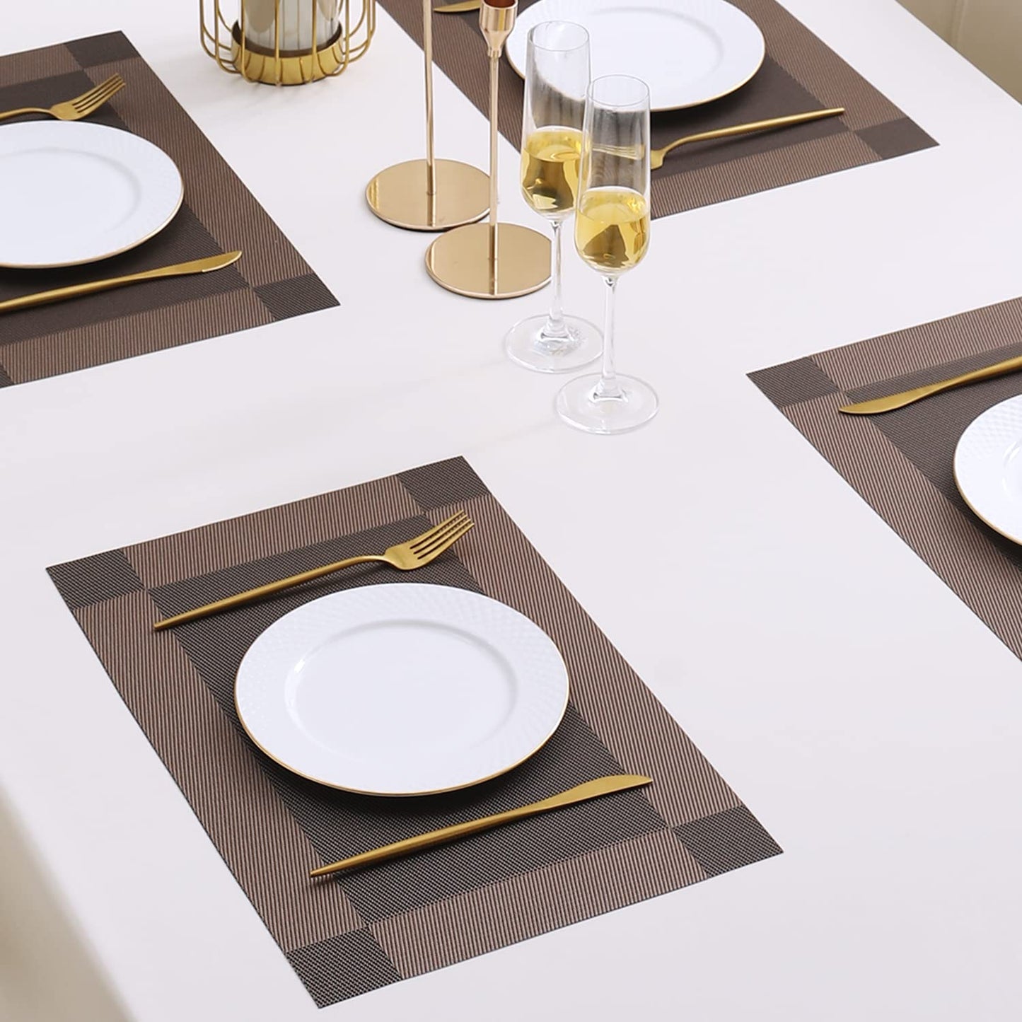 PVC Dining Table Mats, Dark Brown