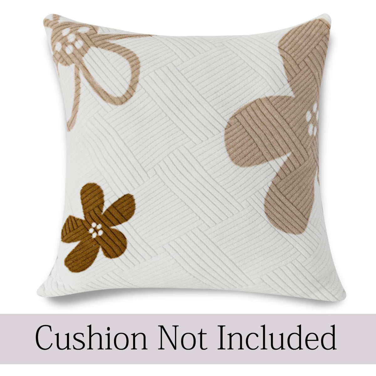 Stretchable Thick Fleece Pack of 2 Cushion Cover 18x18 Inches, Russet Brown