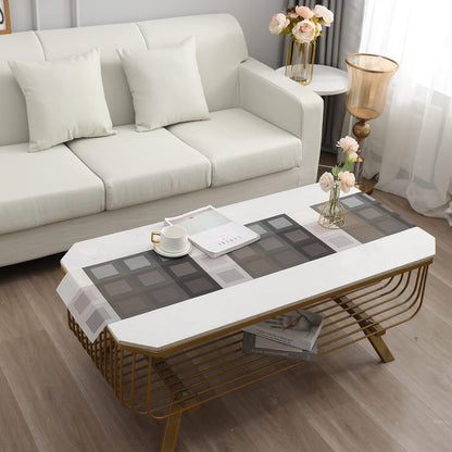 PVC Table Runner Dinner and Coffee Table, 30x135 cm, Gradient Brown