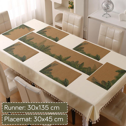 Botanical Tropic PVC Mats for Dining Table - Bird of Paradise Leaves