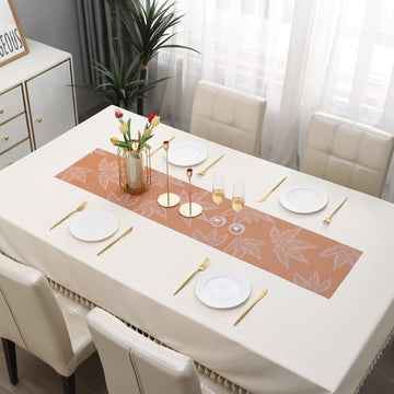 Buy Orange Maple Leaf Colour PVC Table Runner Online - HOKIPO | Har Ghar ka Humsafar