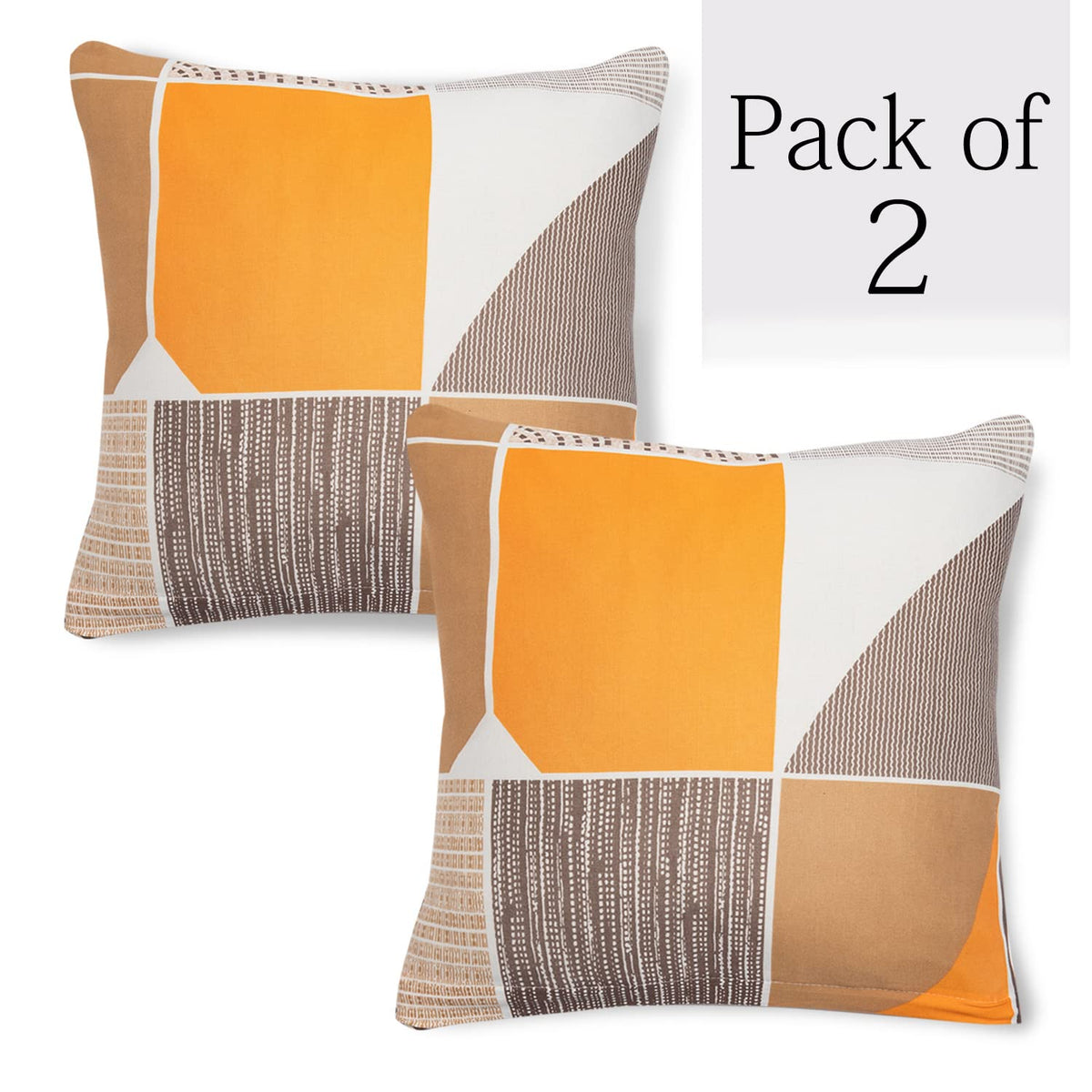 Square Abstract Printed 16x16 zippered square sofa pillow covers Set of 2