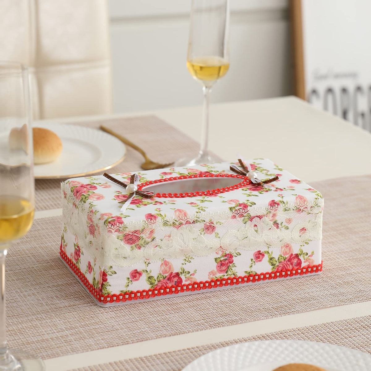 Plastic Tissue Paper Box Holder, Red
