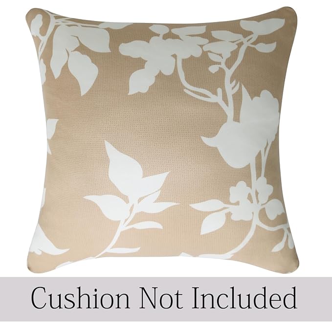 Waterproof & Quick-Dry Quilted Sofa Cover with Pockets on Armrest, Buff Brown Sillehoute Floral