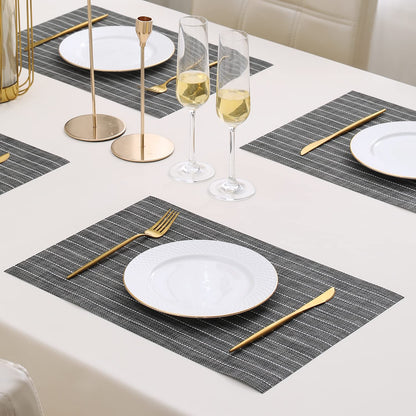 PVC Dining Table Mats, Grey