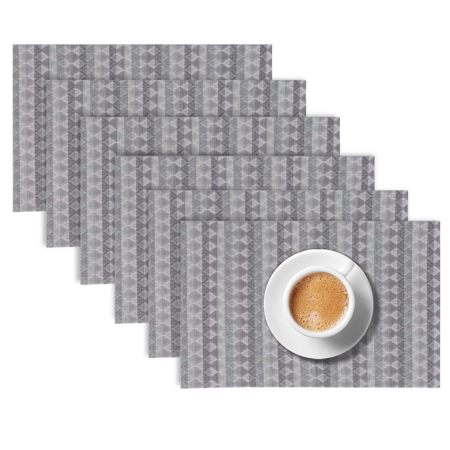 RhombusEcho Washable PVC Mats for Dining Table - Glacier Grey