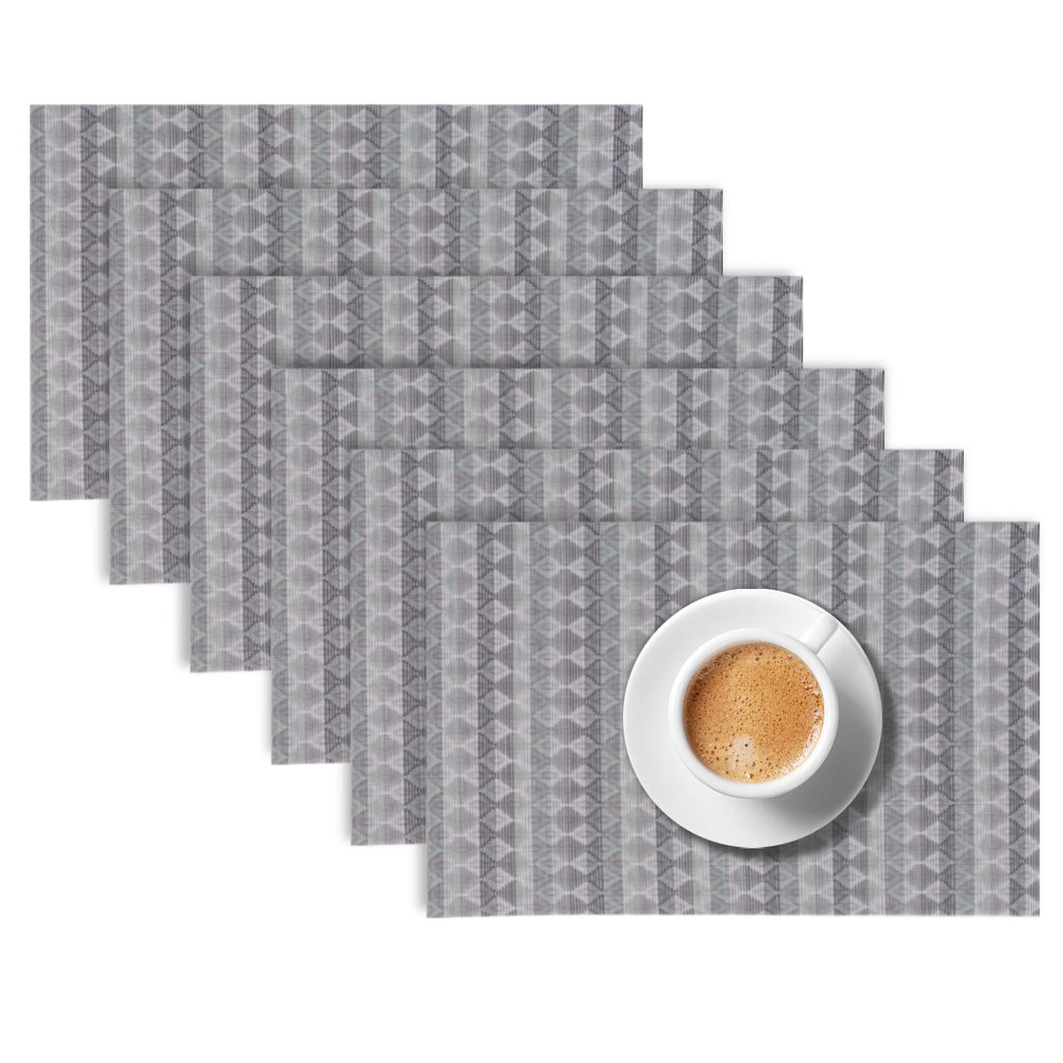 RhombusEcho Washable PVC Mats for Dining Table - Glacier Grey