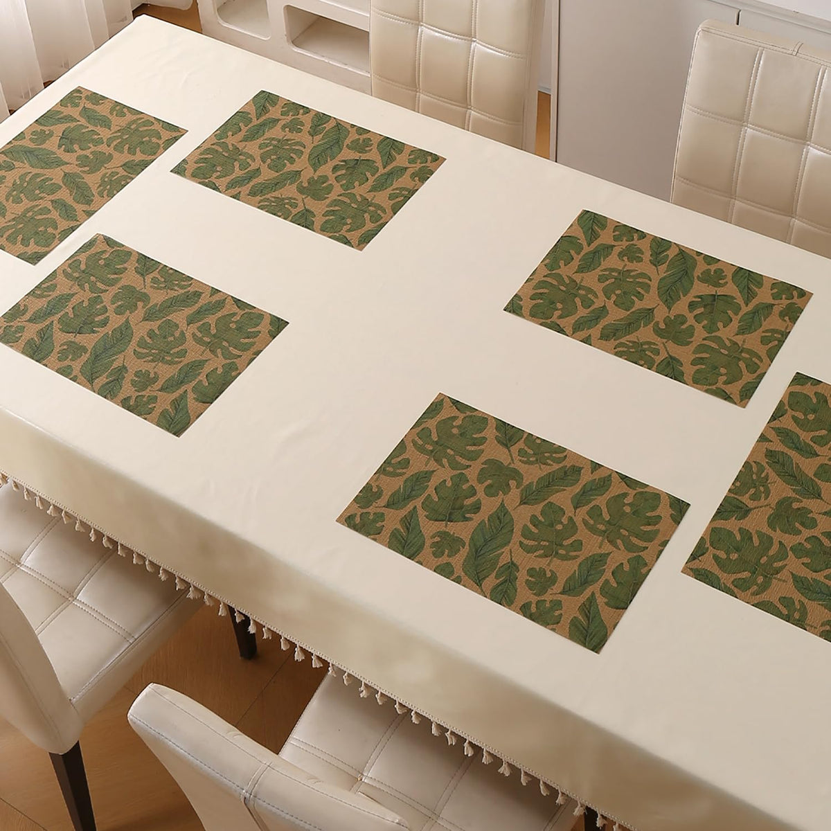 Botanical Tropic PVC Mats for Dining Table - Cana Lily Leaves