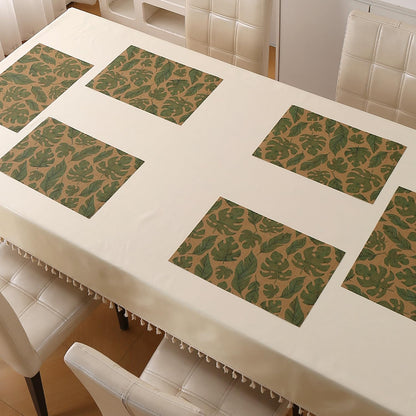 Botanical Tropic PVC Mats for Dining Table - Cana Lily Leaves