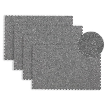 Florista Blush Royal Luxe Faux Leather Mats for Dining Table - Serene Grey