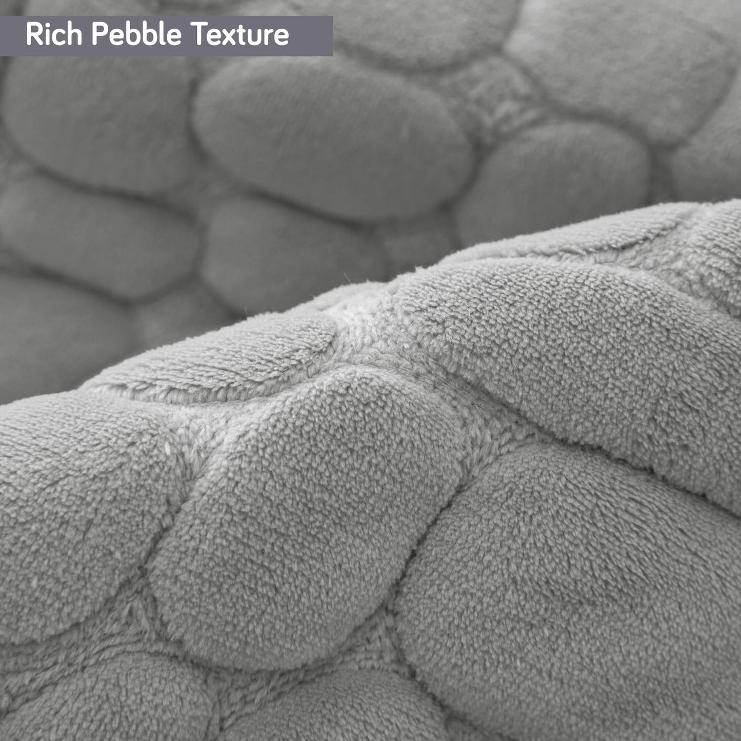 Premium Pebble Milk Velvet Anti Slip Sofa Mats, Moon Grey