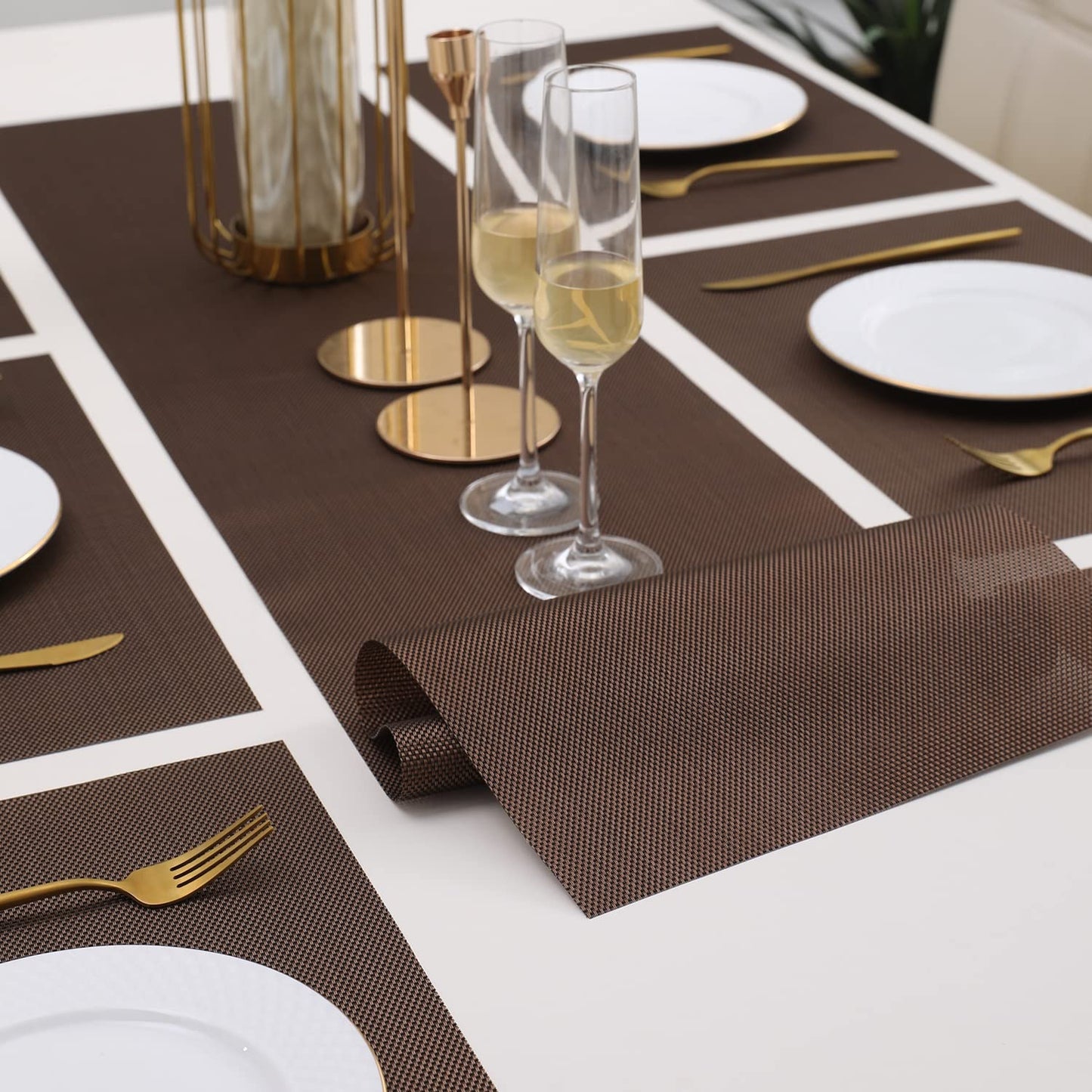 PVC Dining Table Mats, Brown