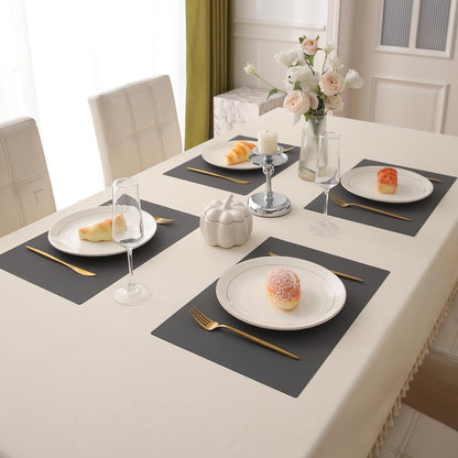 PP Waterproof Dining Table Mat, Charcoal Black