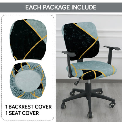 HOKIPO 140gsm Stretchable Office Chair Cover, Multicolor Abstract Geometry
