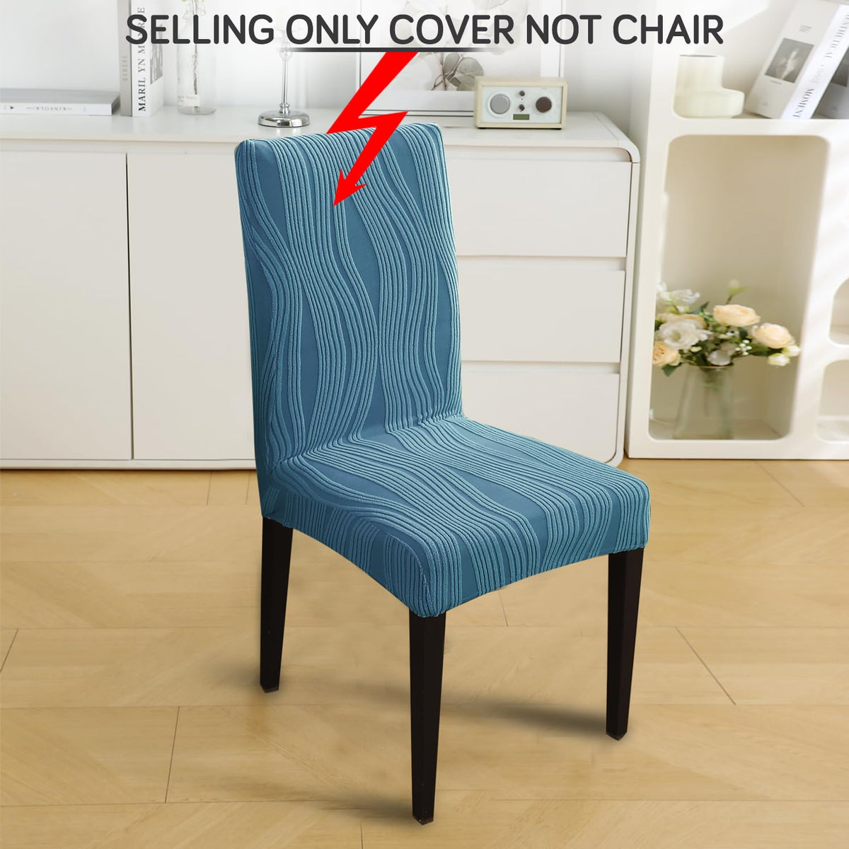 Nestiva Series Stretchable Knitting Jacquard Chair Cover - Sea Blue