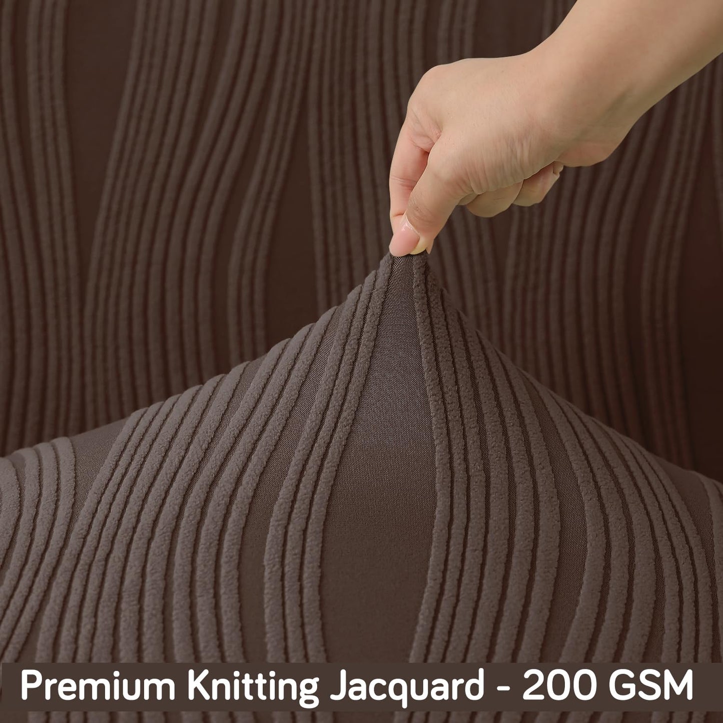 Nestiva Series Stretchable Knitting Jacquard Chair Cover - Chocolate Brown