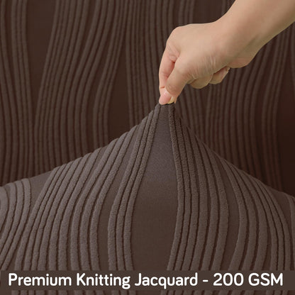 Nestiva Series Stretchable Knitting Jacquard Chair Cover - Chocolate Brown