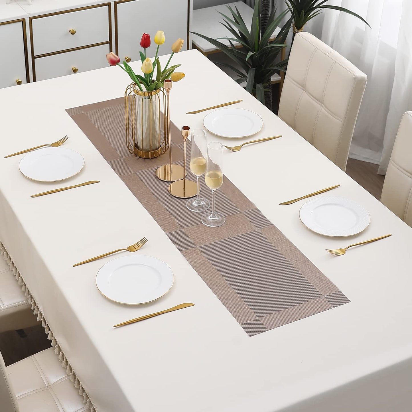 PVC Table Runner for Dinner and Coffee Table, Copper