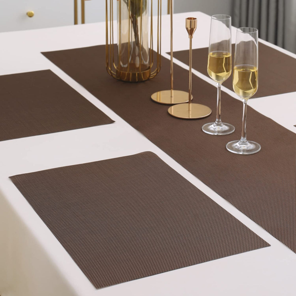 PVC Dining Table Mats, Brown