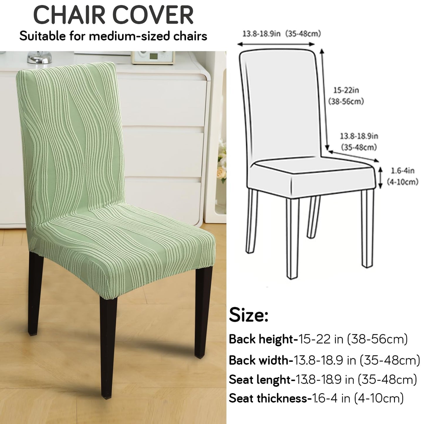 Nestiva Series Stretchable Knitting Jacquard Chair Cover - Pastel Green