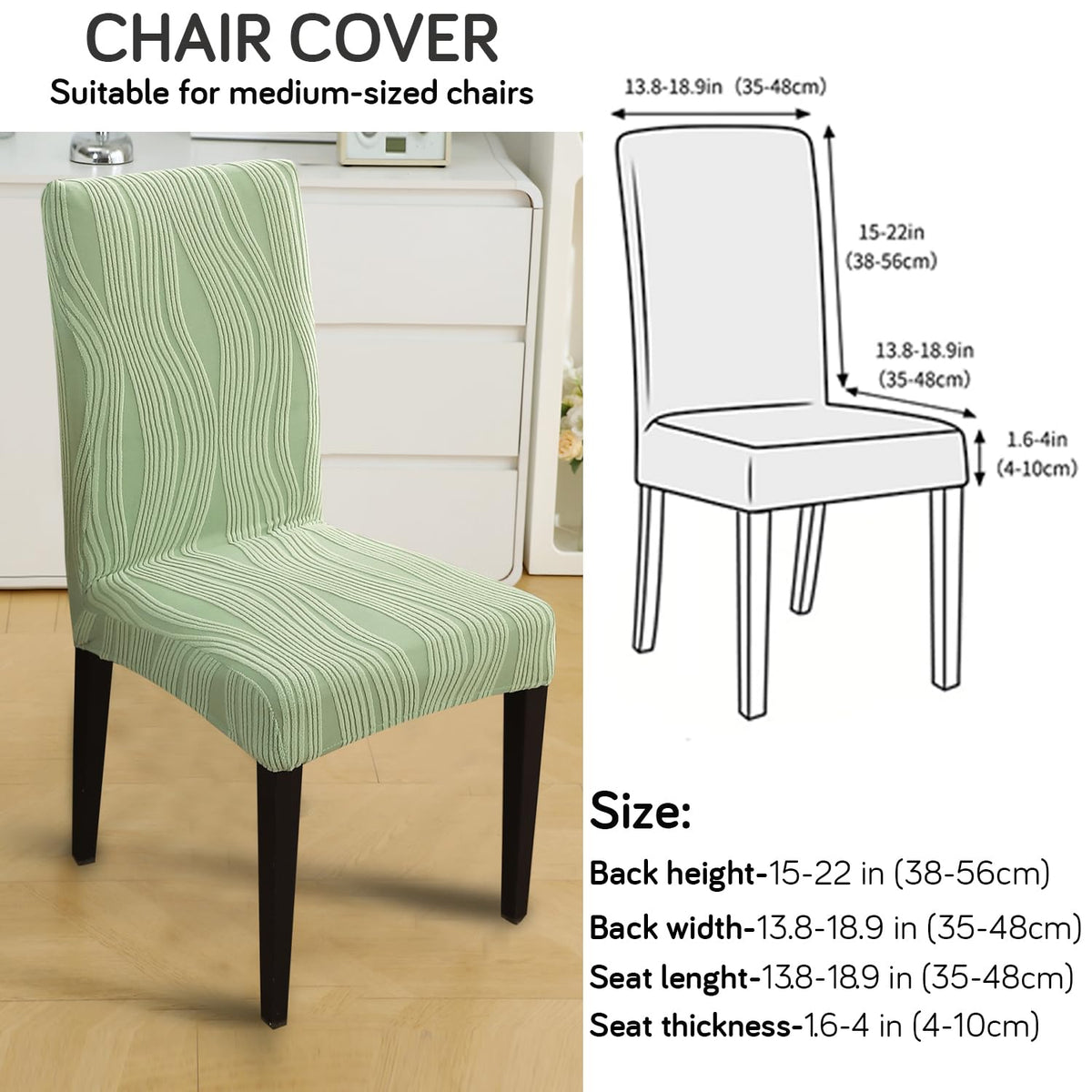 Nestiva Series Stretchable Knitting Jacquard Chair Cover - Pastel Green