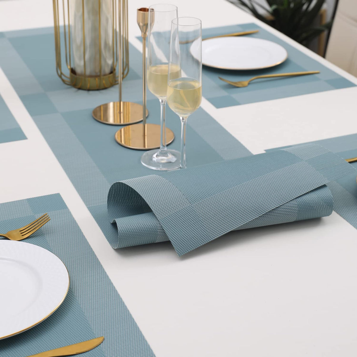 PVC Dining Table Mats, Blue