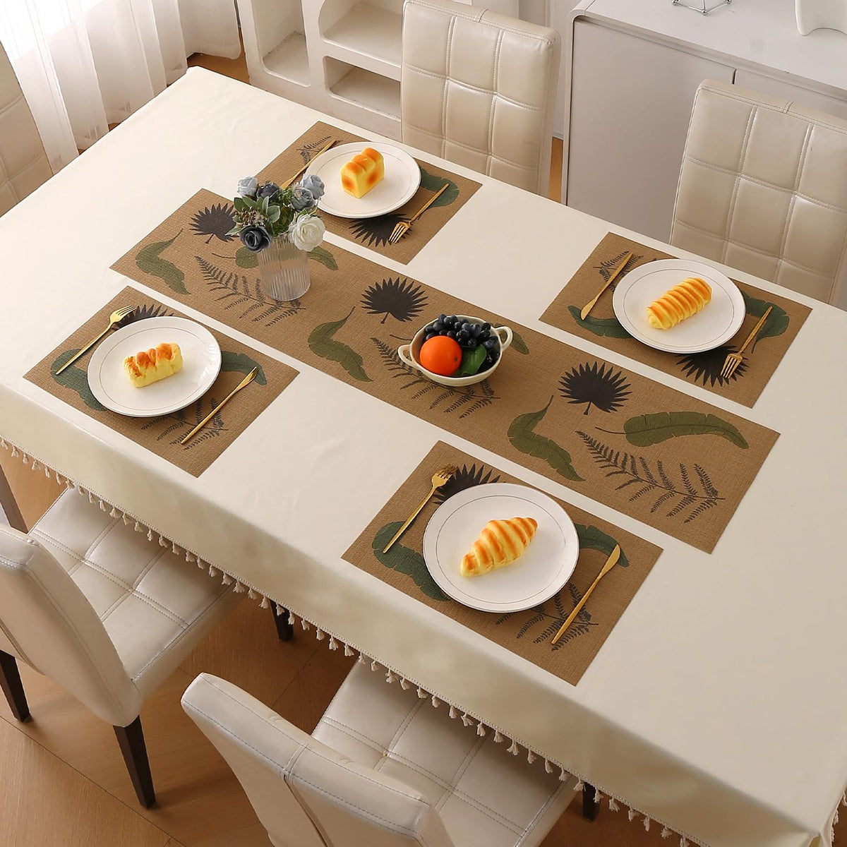 Botanical Tropic PVC Mats for Dining Table - Fern Fronds