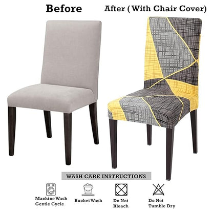Dining chair covers – before and after with stretchable chair cover