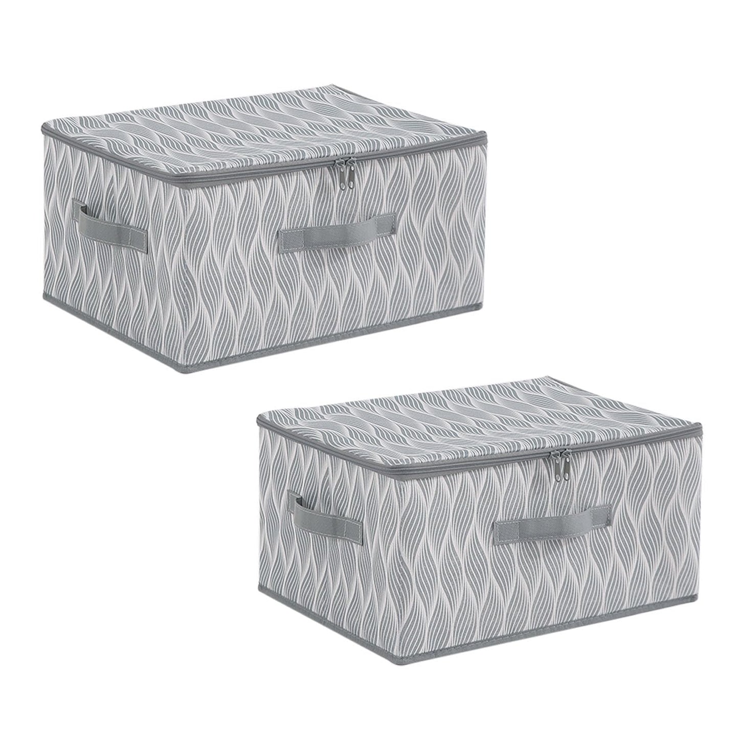 Foldable Clothes Organizer Box | Durable Non-Woven Storage with Zipper & Handle